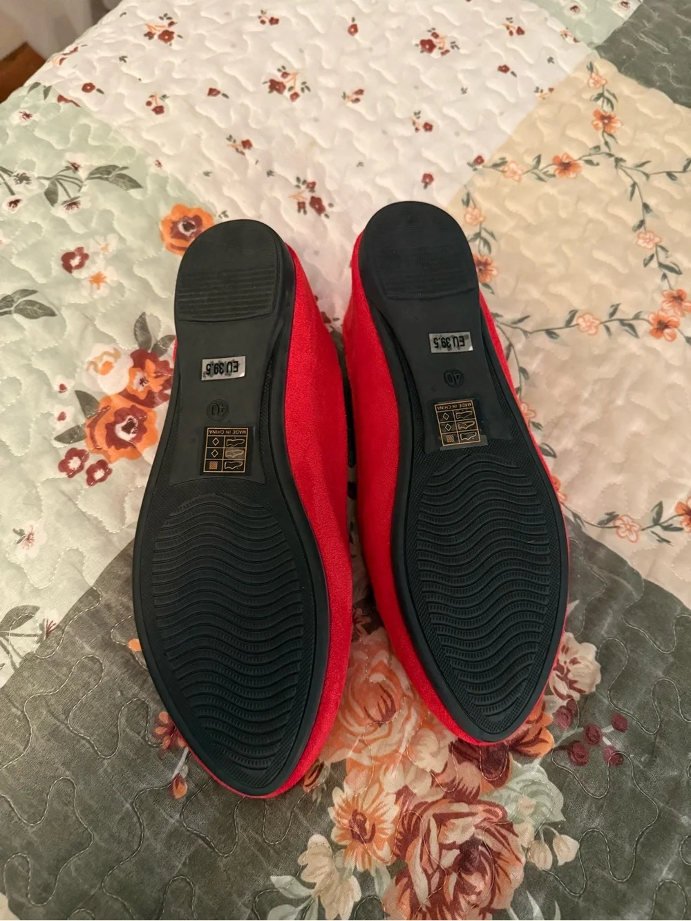 Women's Red Suede Slip-On Loafers